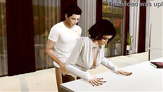 Sims four. Sensual College. Part four - Harrys Step Cougar